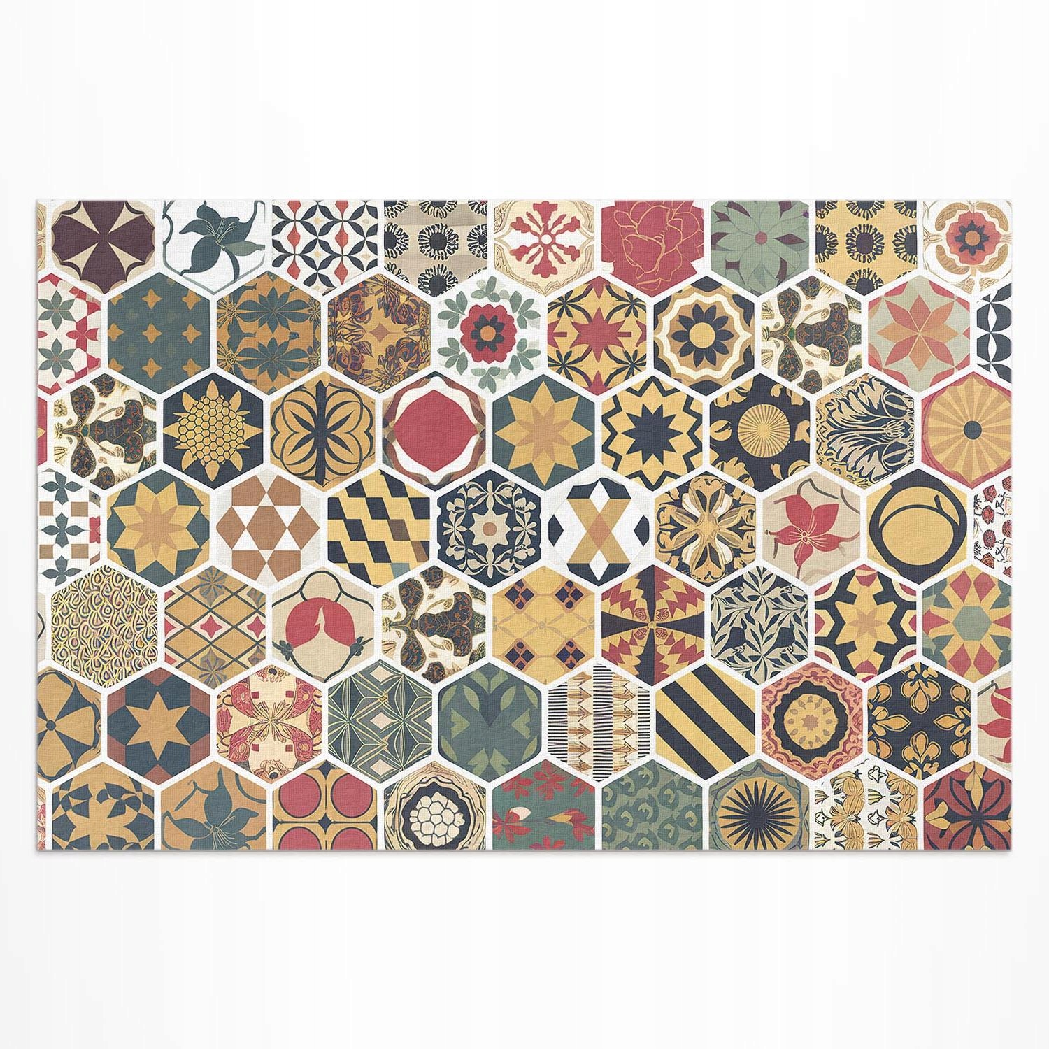 Vinylový vonkajší chodník Vzorovaná vintage mozaika hexagony 225 x 150 cm