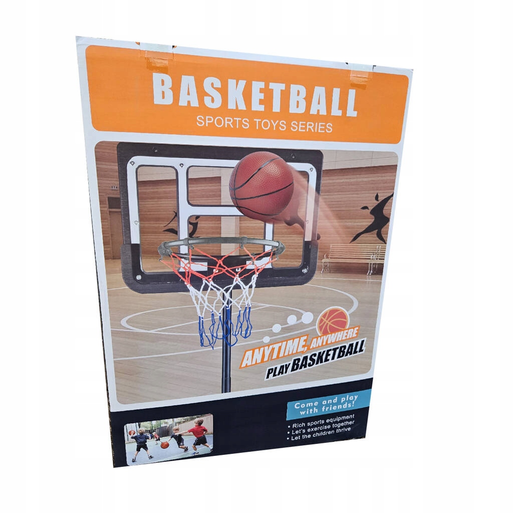 DUŻY KOSZ dla DZIECI Koszykówka 196-240 cm ZESTAW PIŁKA OBRĘCZ TABLICA Głębokość produktu 62 cm
