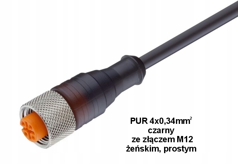 Rkt 4-225/10m przewód czujnika M12 4-pin, 10m Pur