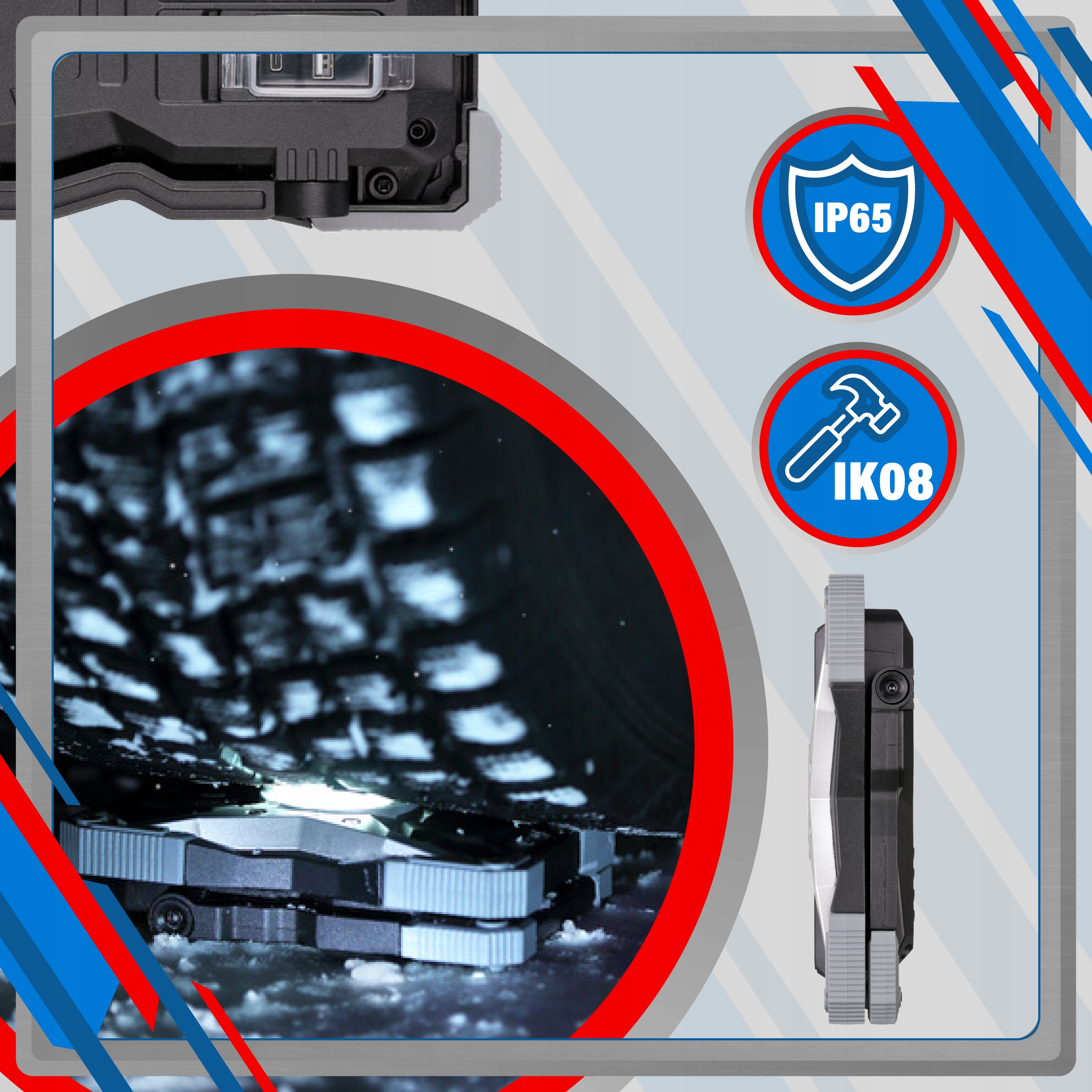 Akumulatorowa lampa robocza RUFUS 3000lm IP65 Rodzaj akumulatorowa