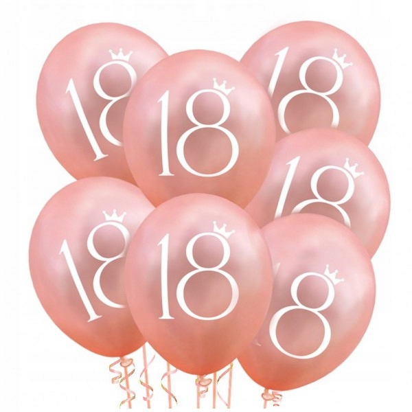

Balon 18 Urodziny Rose Gold Różowe Złoto + Nadruk