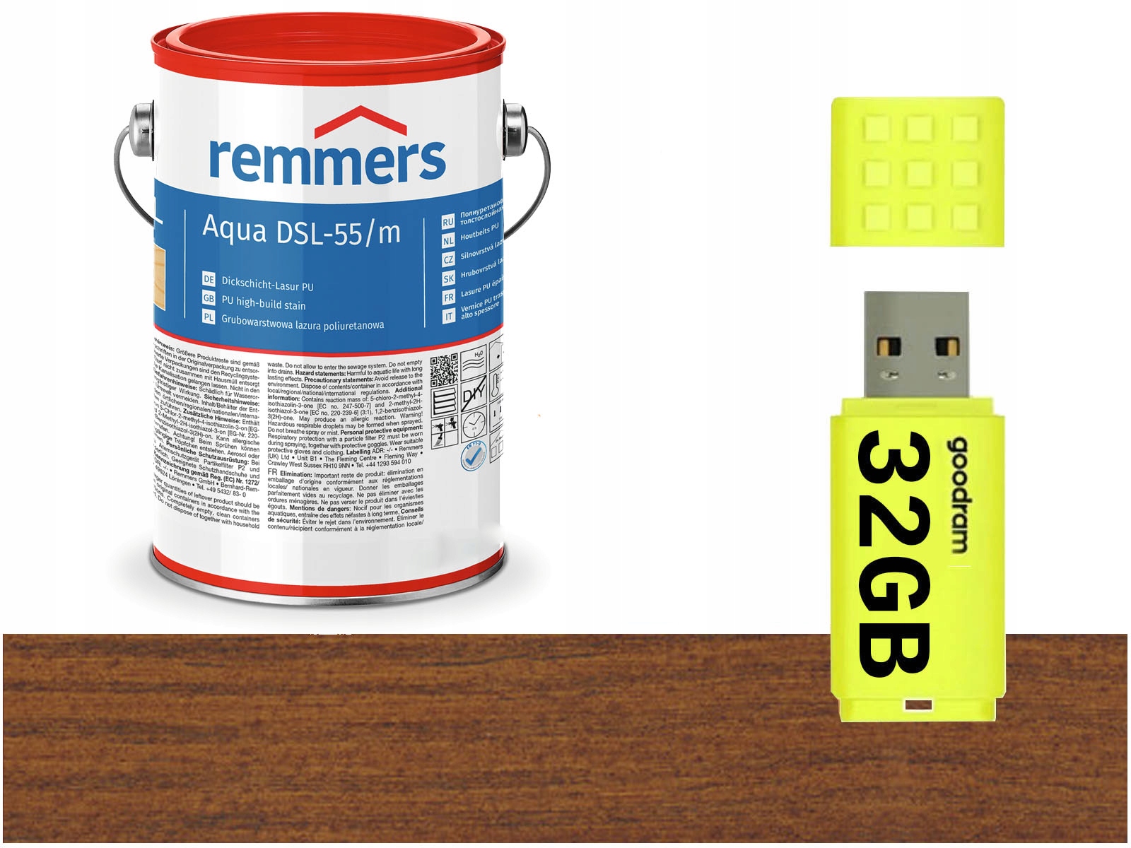 Remmers DSL-55 Lazura oken dveří 2,5 L Ořech