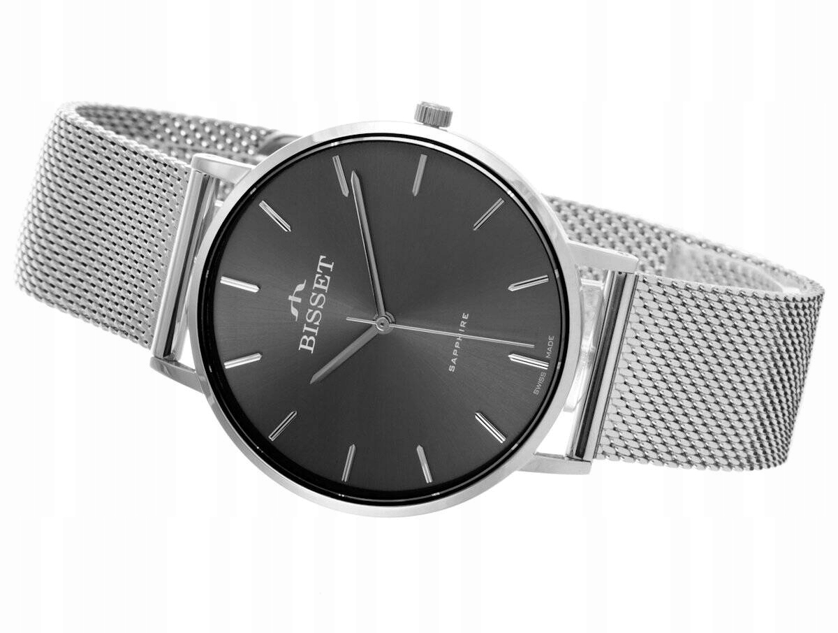 Elegantní Stříbrné Dámské Bižuterní Švýcarské Hodinky Bisset BSBF33