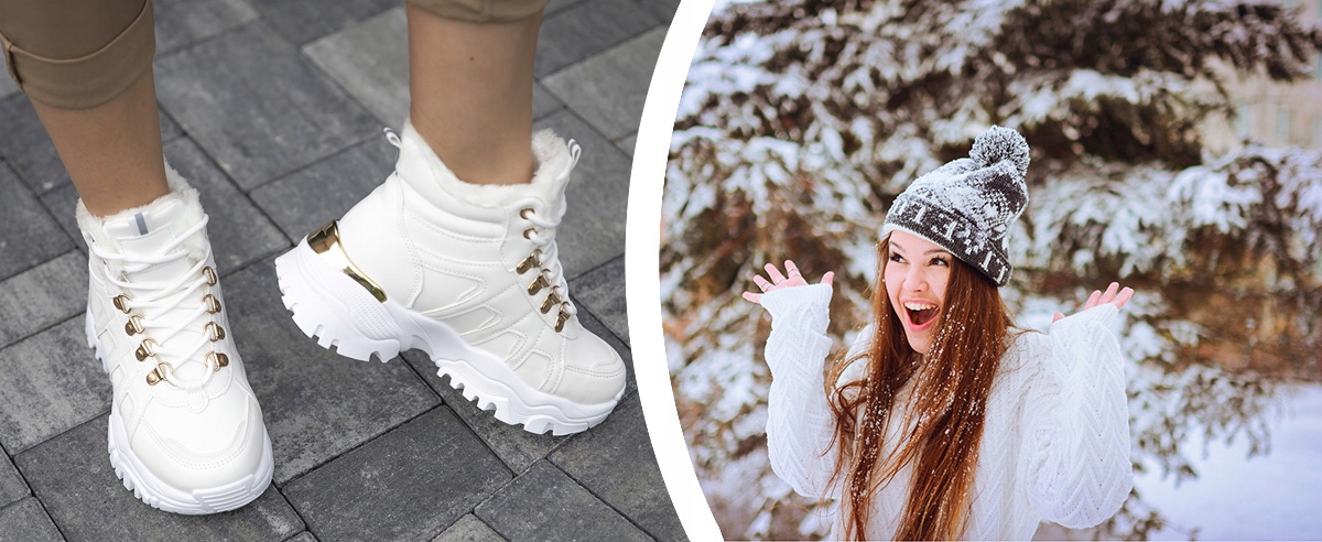 Obuwie ZIMOWE buty NA PLATFORMIE Trapery OCIEPLANE śniegowce zima ciepłe Model Trekkingowe platforma trapery śniegowce białe