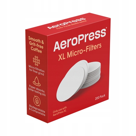 Filtry Papierowe do Zaparzacza AeroPress XL Białe 200 Sztuk
