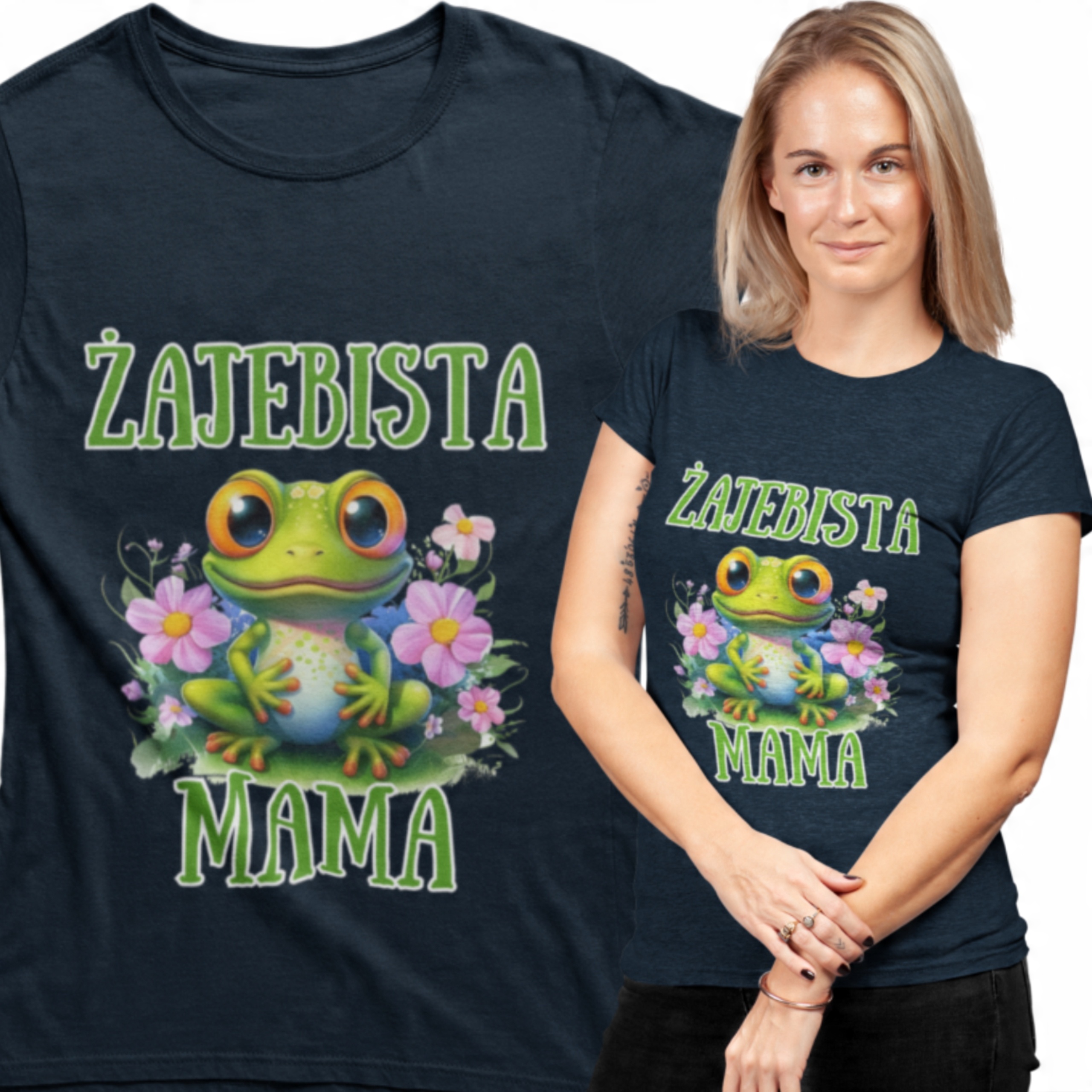 

Żajebista mama koszulka damska Żaba Żabka L