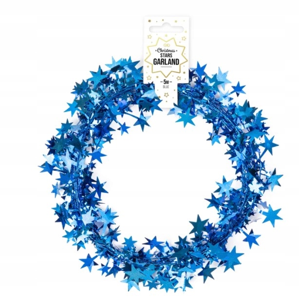 Girlanda gwiazdki niebieska 5m Łańcuch dekoracja