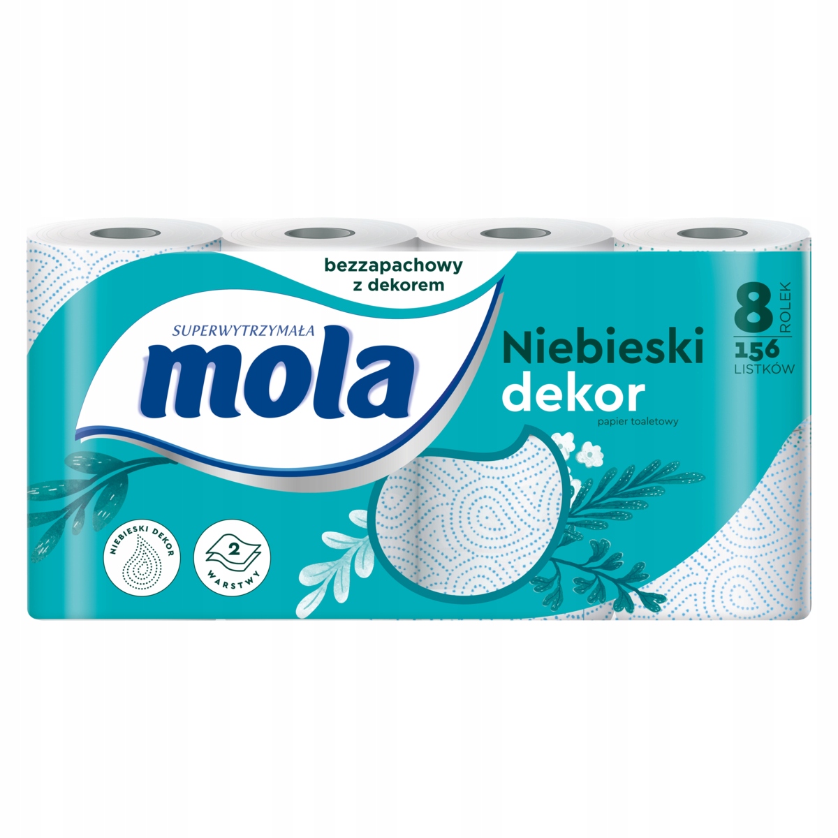 Papier toaletowy Mola Blue Dekor (8 rolek) x18 op. Postać rolka