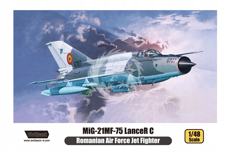 MiG-21MF-75 LanceR C 'Romanian Air Force' Wolfpack WP14806 měřítko 1/48