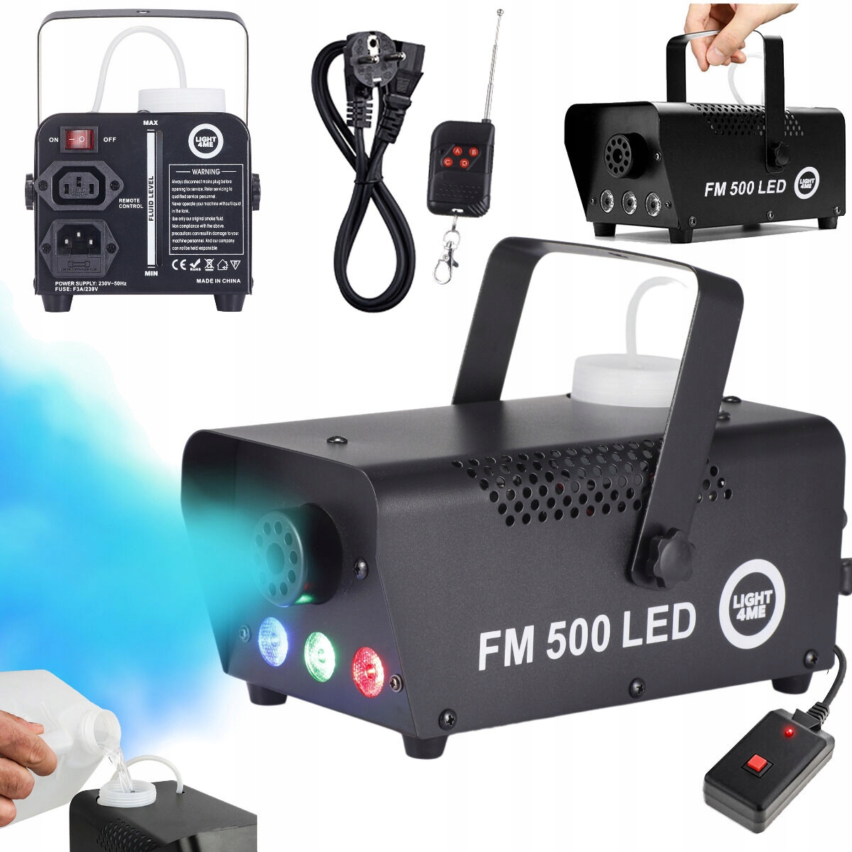 Vyvíječ kouře Light4Me Fm 500 Led V2 0,33 l 500 W