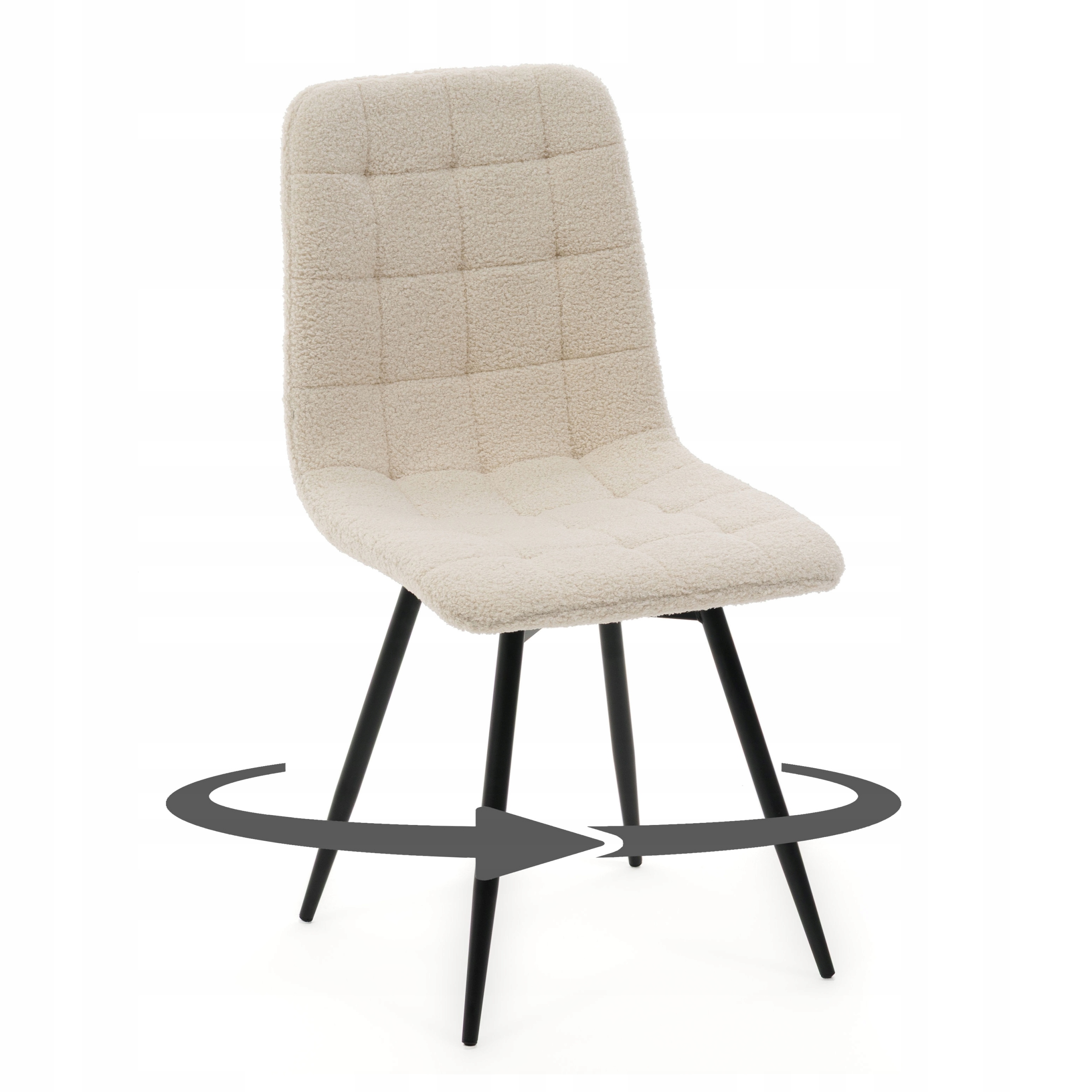 Čalouněná Otočná Židle Do Obývacího Pokoje Boucle Teddy Arco Světle Béžová