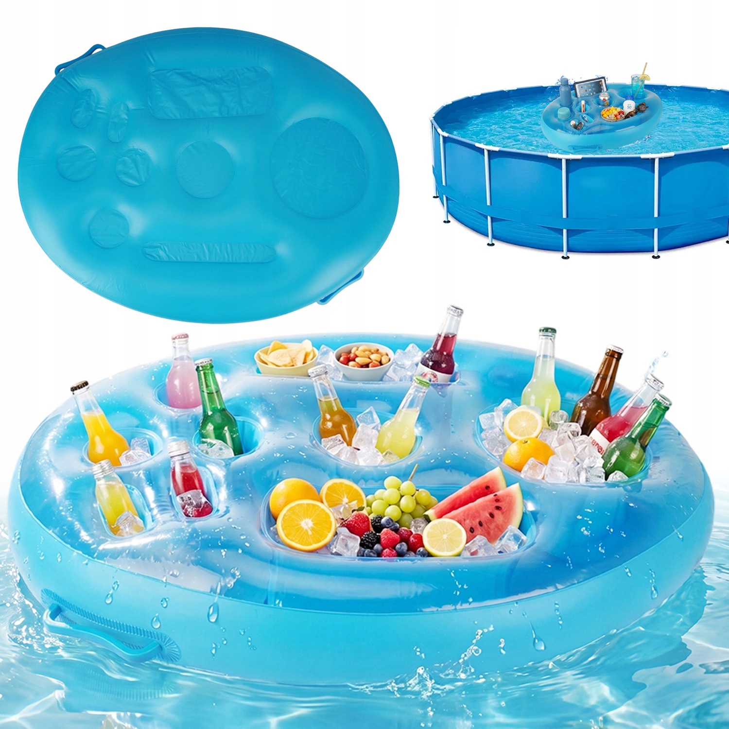 Mata Do Pływania 70X50CM Pvc 8 Miejsc Uchwyty Do Basenu I Spa