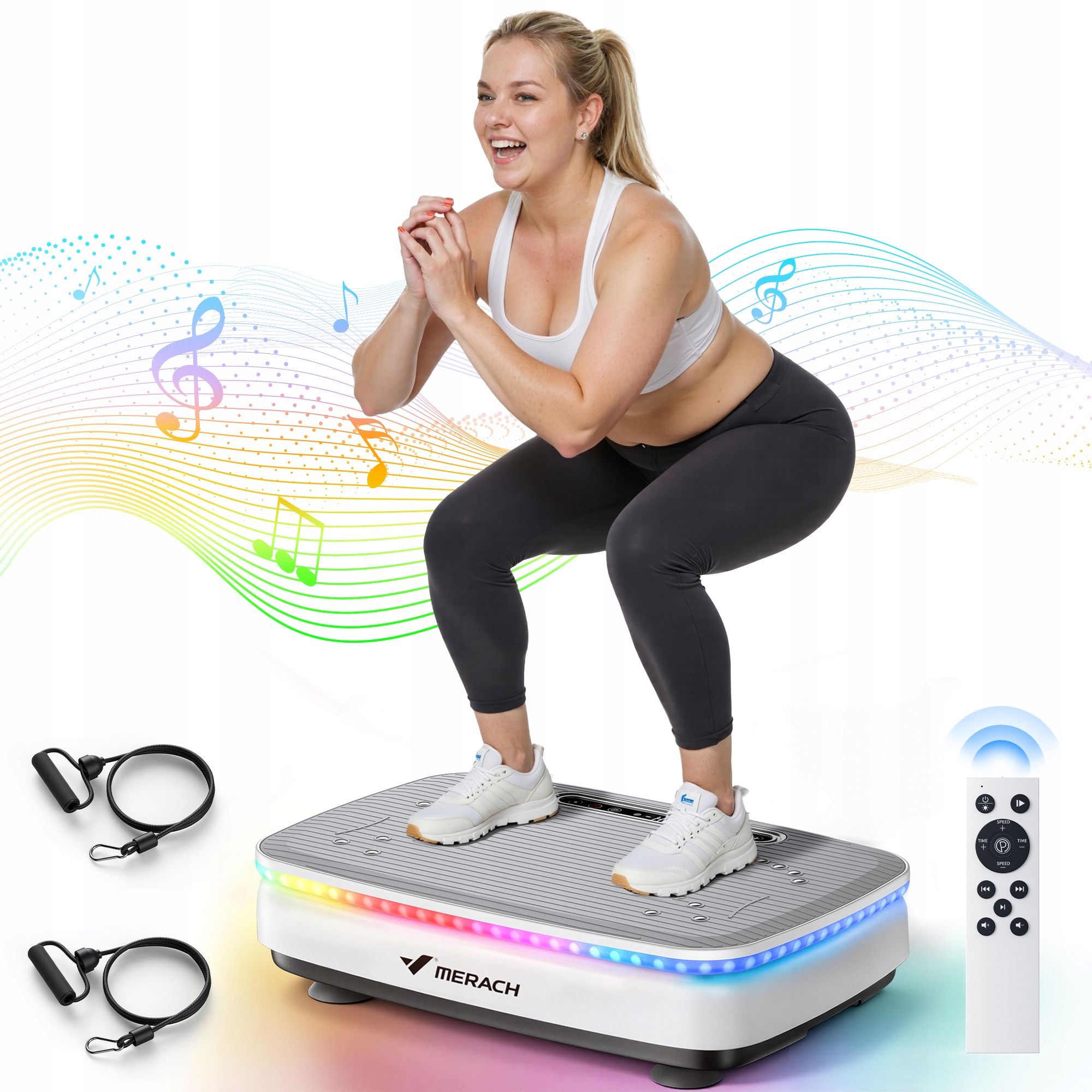Platforma wibracyjna, 99 prędkości, 720 wibracji/min, Bluetooth, LED