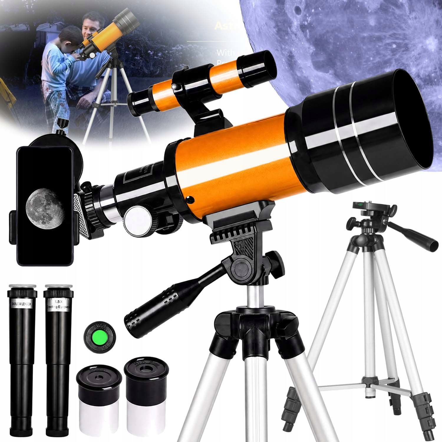 Astronomický Teleskop 150X Pro Začátečníky S Nastavitelným Stativem