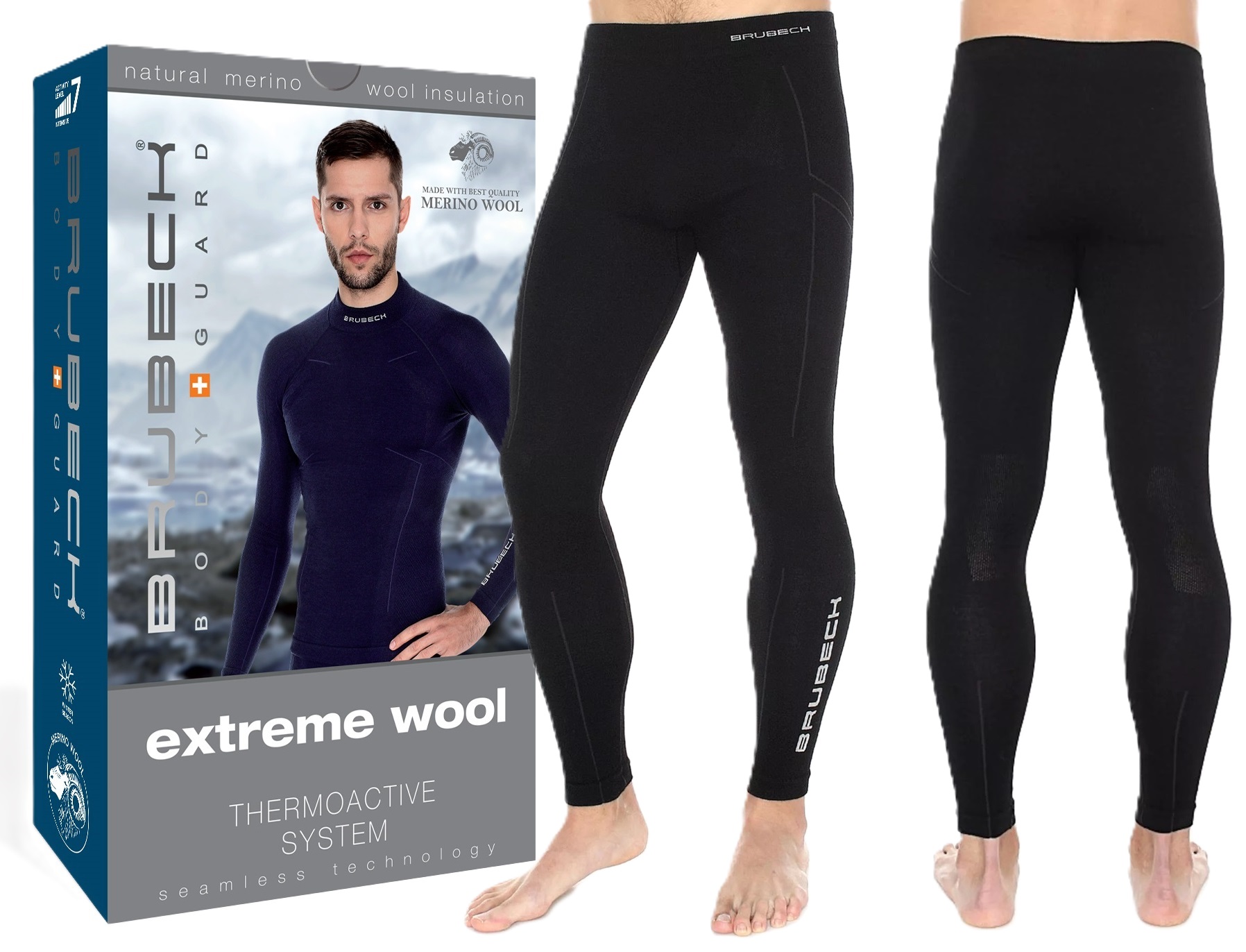 Wełniane getry termiczne Termoaktywne kalesony Brubeck Do Turystyki Zimowej