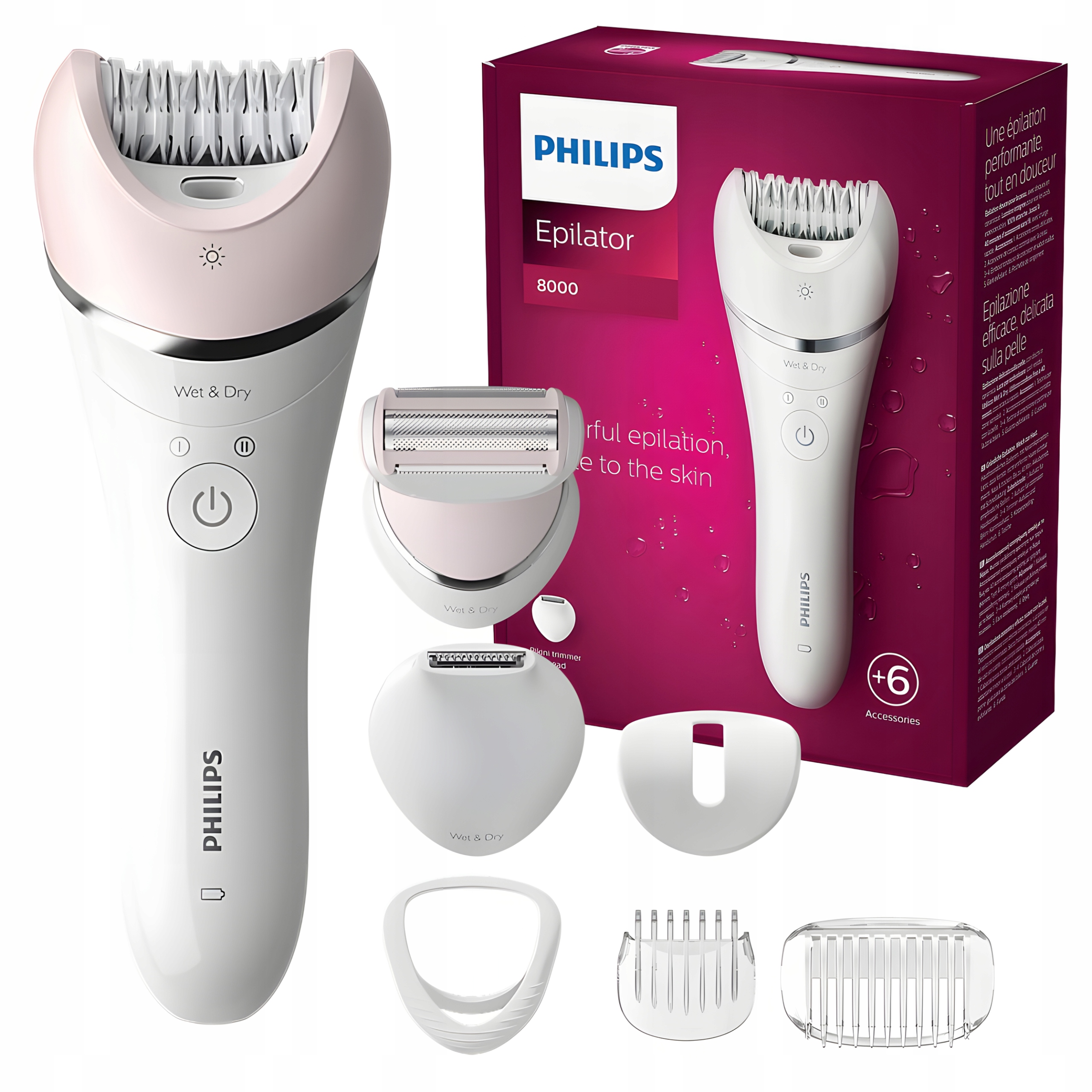 Philips Řada 8000 BRE721/00 Depilátor Wet&Dry Zastřihovač na oblast bikin Pouzdro