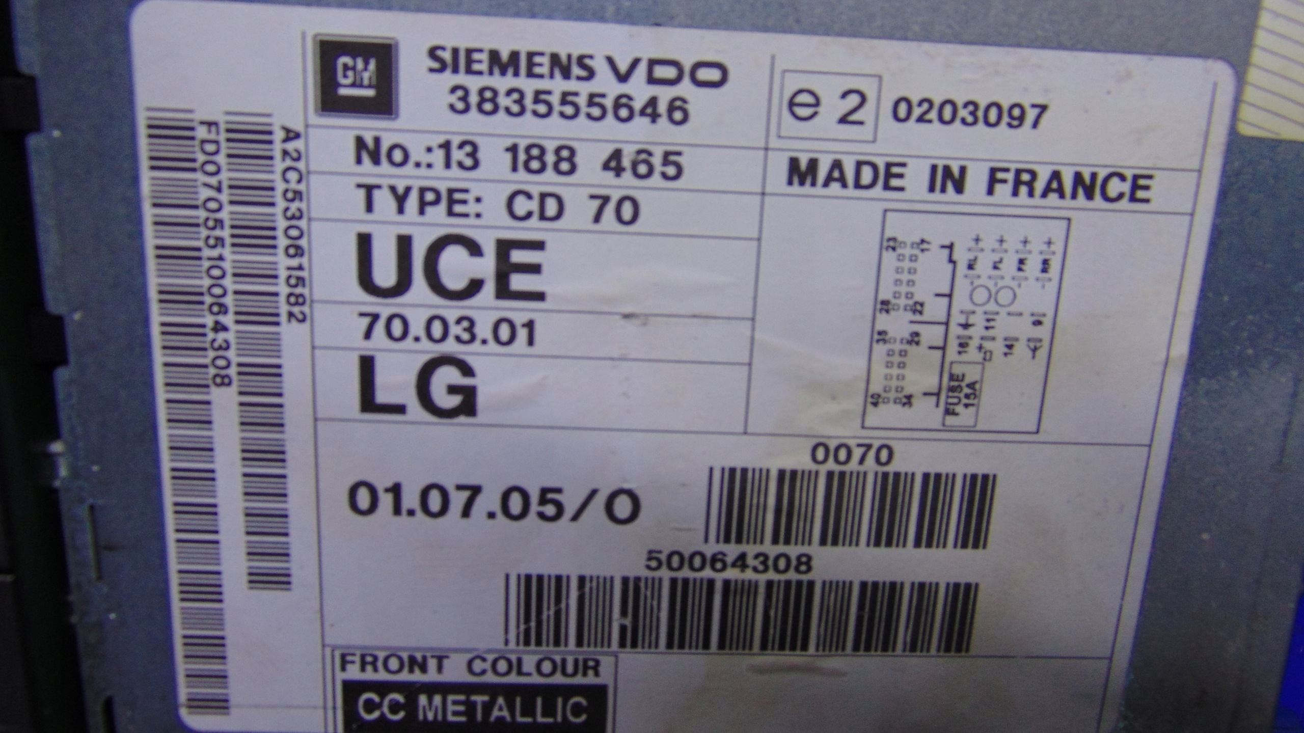 RADIO CD OPEL ZAFIRA B 05-14 year
