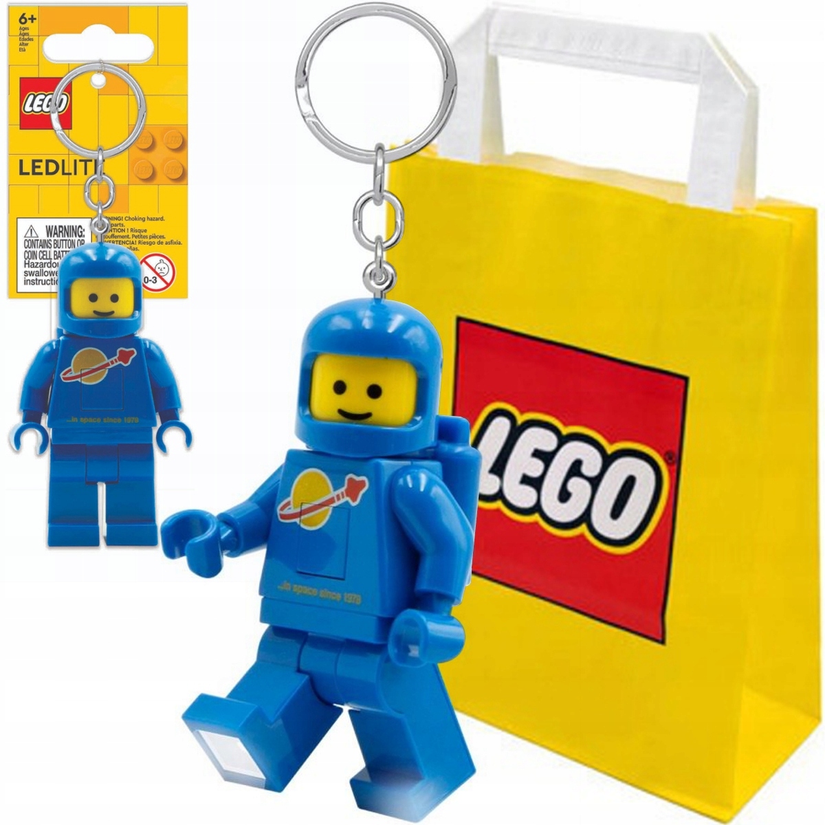 Lego Brelok Latarka Led Space Classic Astronauta Blue Torba Prezentowa