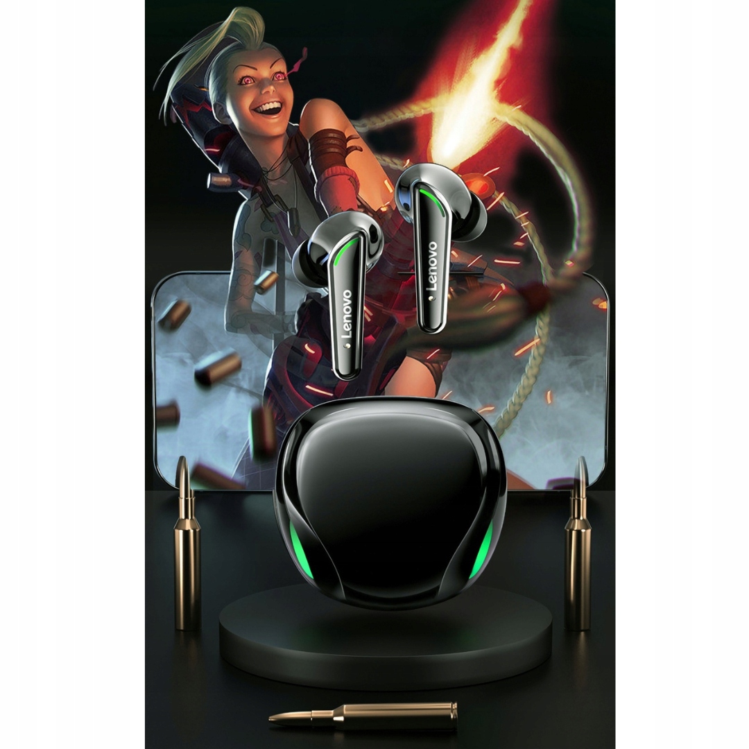 Słuchawki Bezprzewodowe + POWERBANK MIKROFON Model SŁUCHAWKI BEZPRZEWODOWE DOUSZNE LENOV