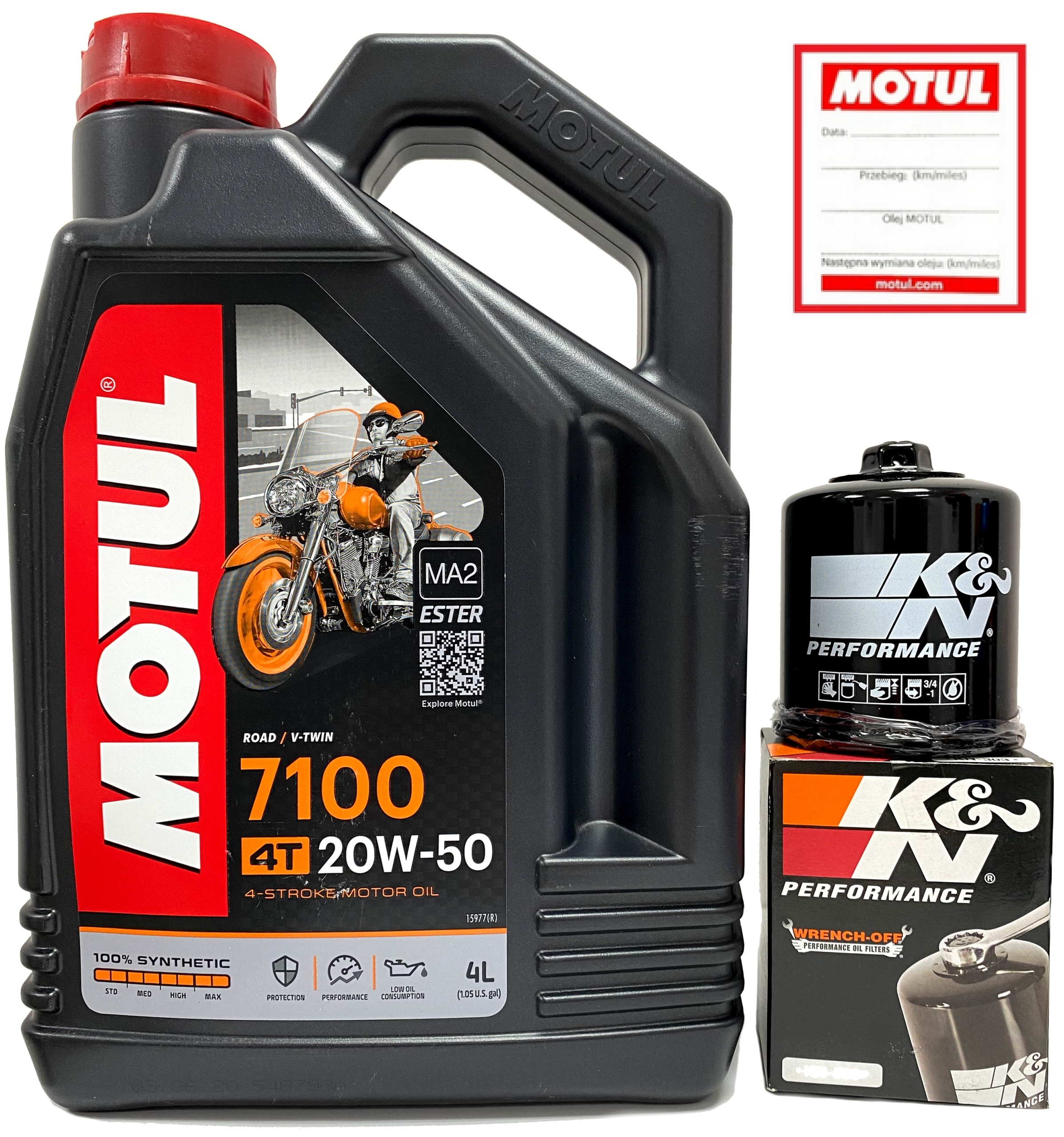 

Olej Motul 7100 4T 20W50 4L Filtr Oleju K&n