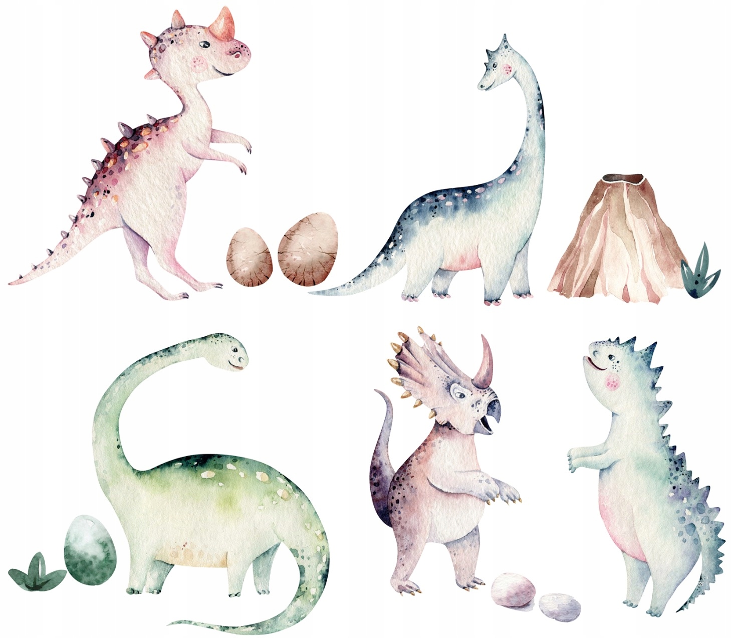 

Naklejki Na Ścianę Pastelowe Dinozaury 5szt eco