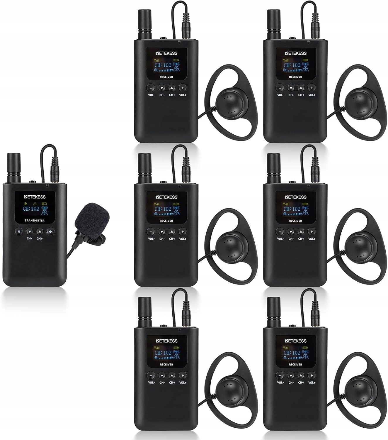 Retekess TT125 Sprievodca systém, Tour Guide, 150 m, 2.4 g, 3000 mAh