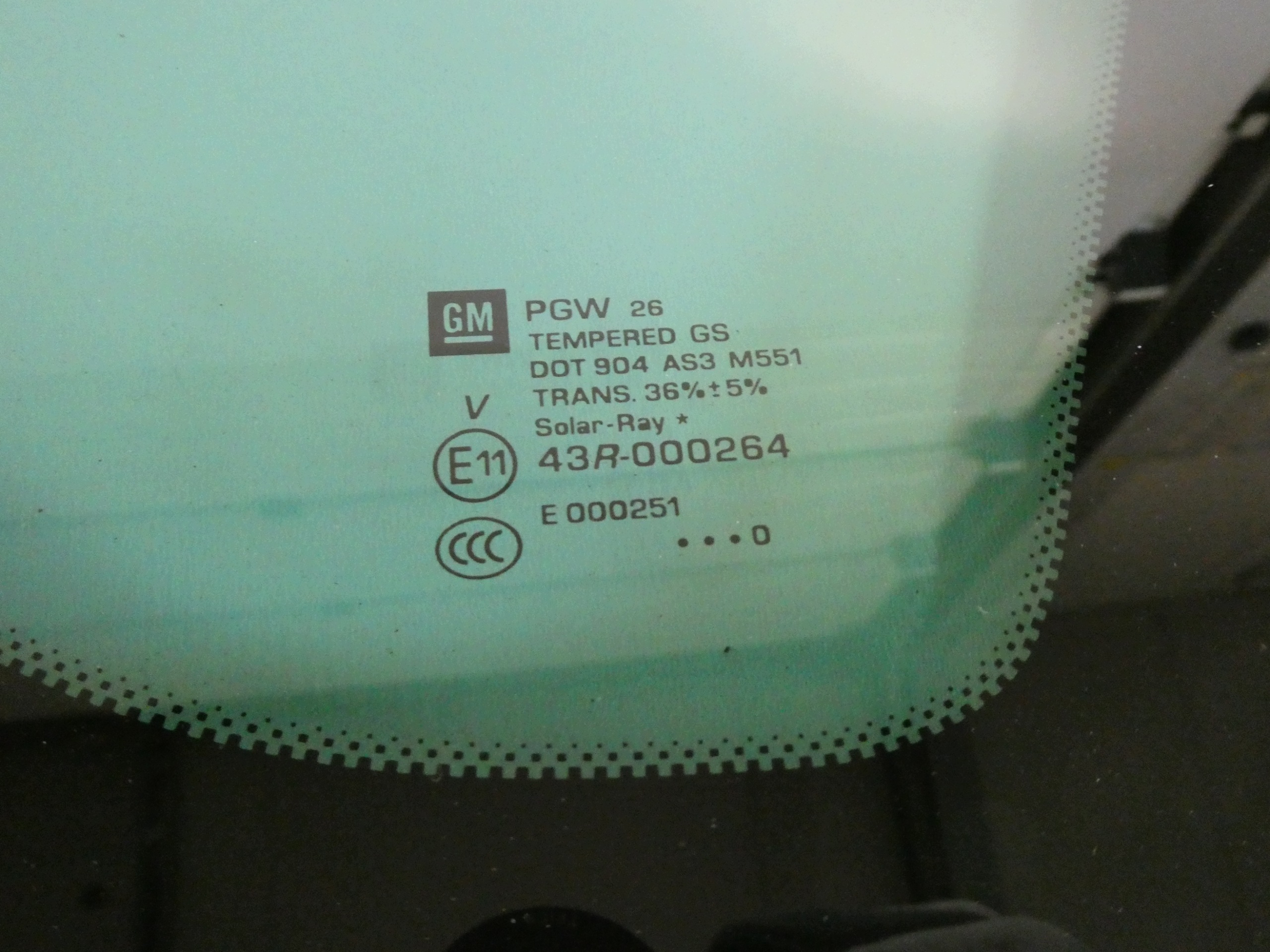 window bodywork right rear part 2010 AS3 OPEL MERIVA B