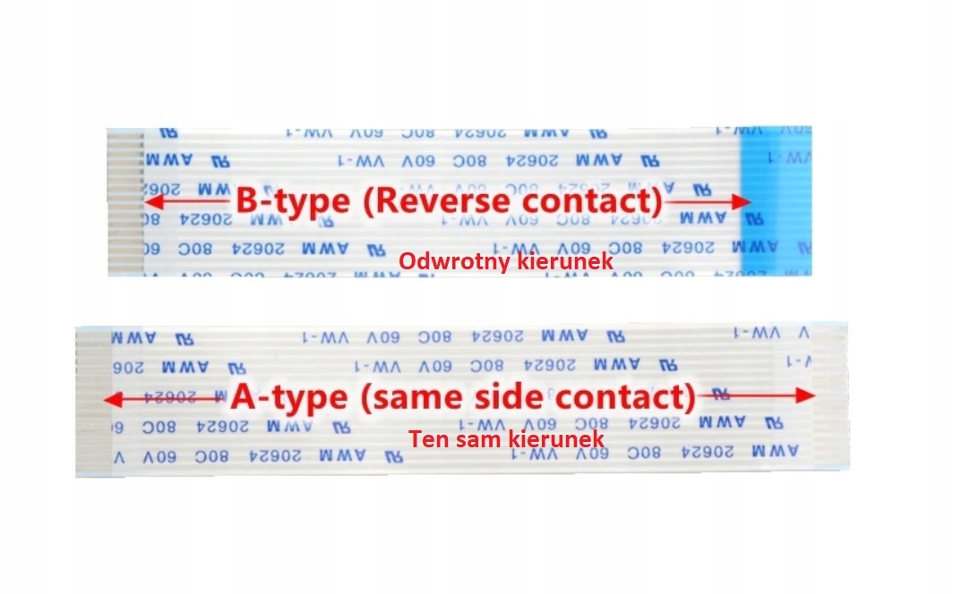 Taśma FFC AWM 20624 80C 60V VW-1 20 Pin 15cm 0,5 TYP A