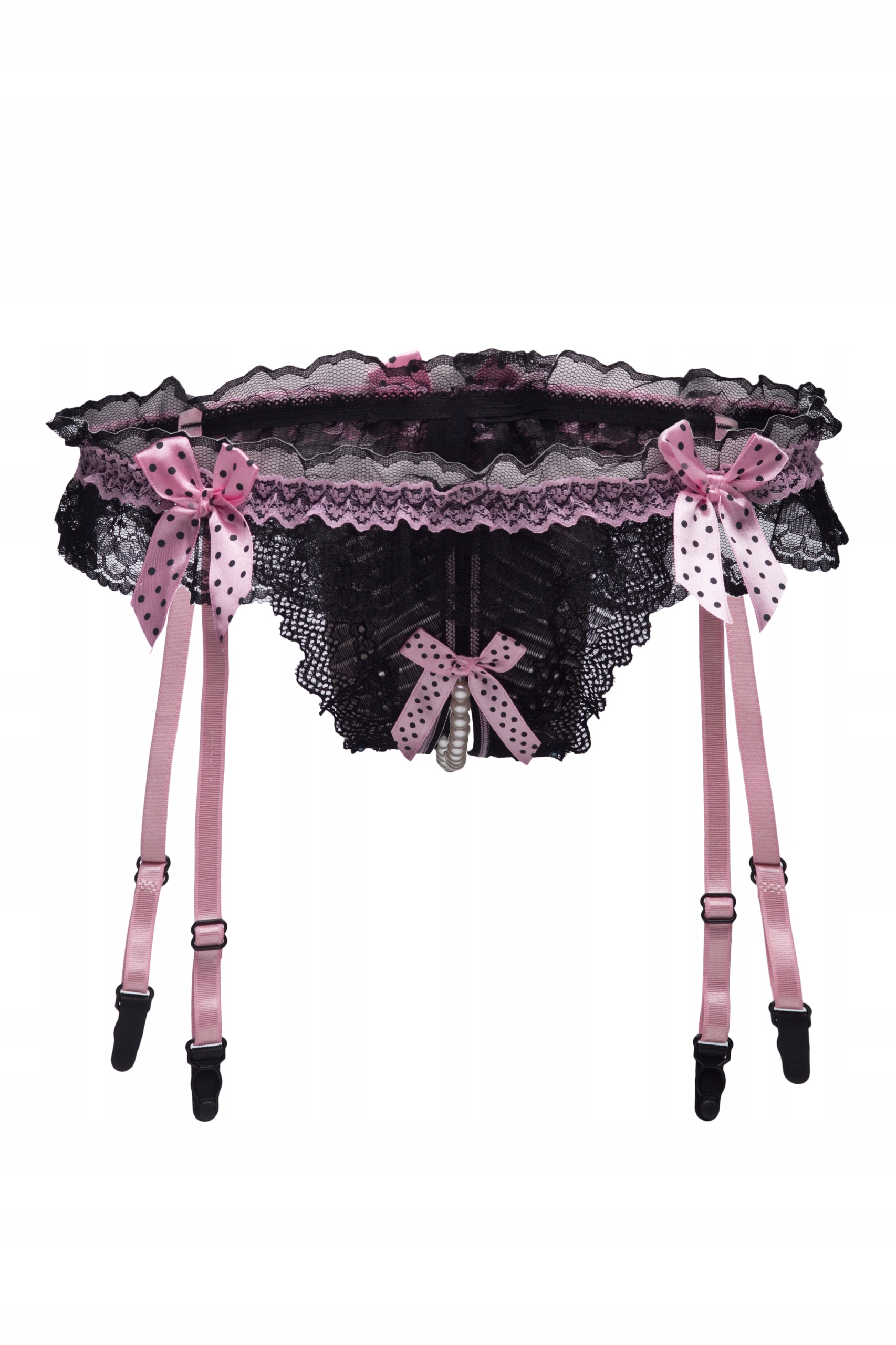 Majtki stringi koronkowe sexy podwiązki koraliki Kod producenta 292542