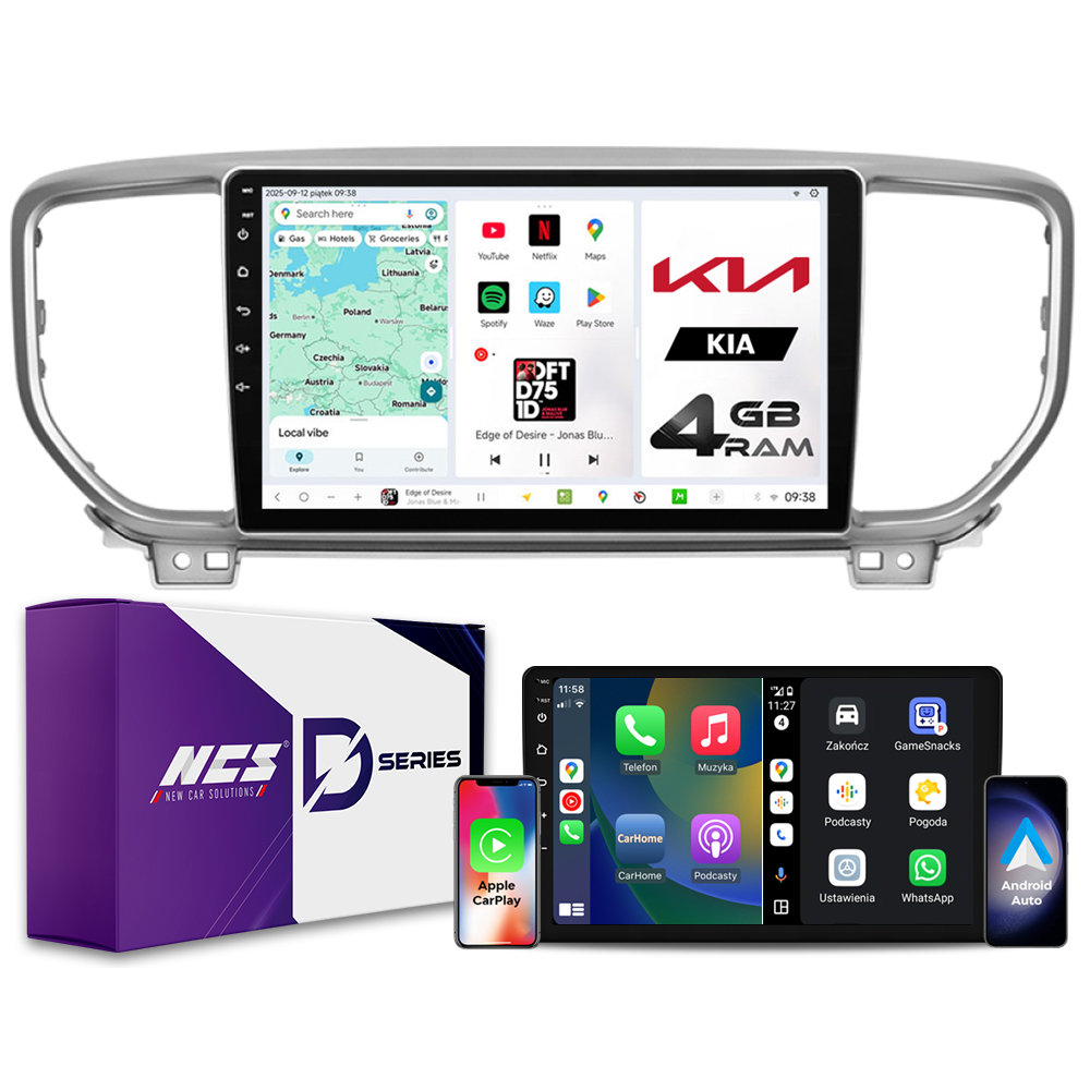 Rádio Navigace Ncs D9 Kia Sportage IV 2018-2021 Android 4GB Lte 9″ Fl