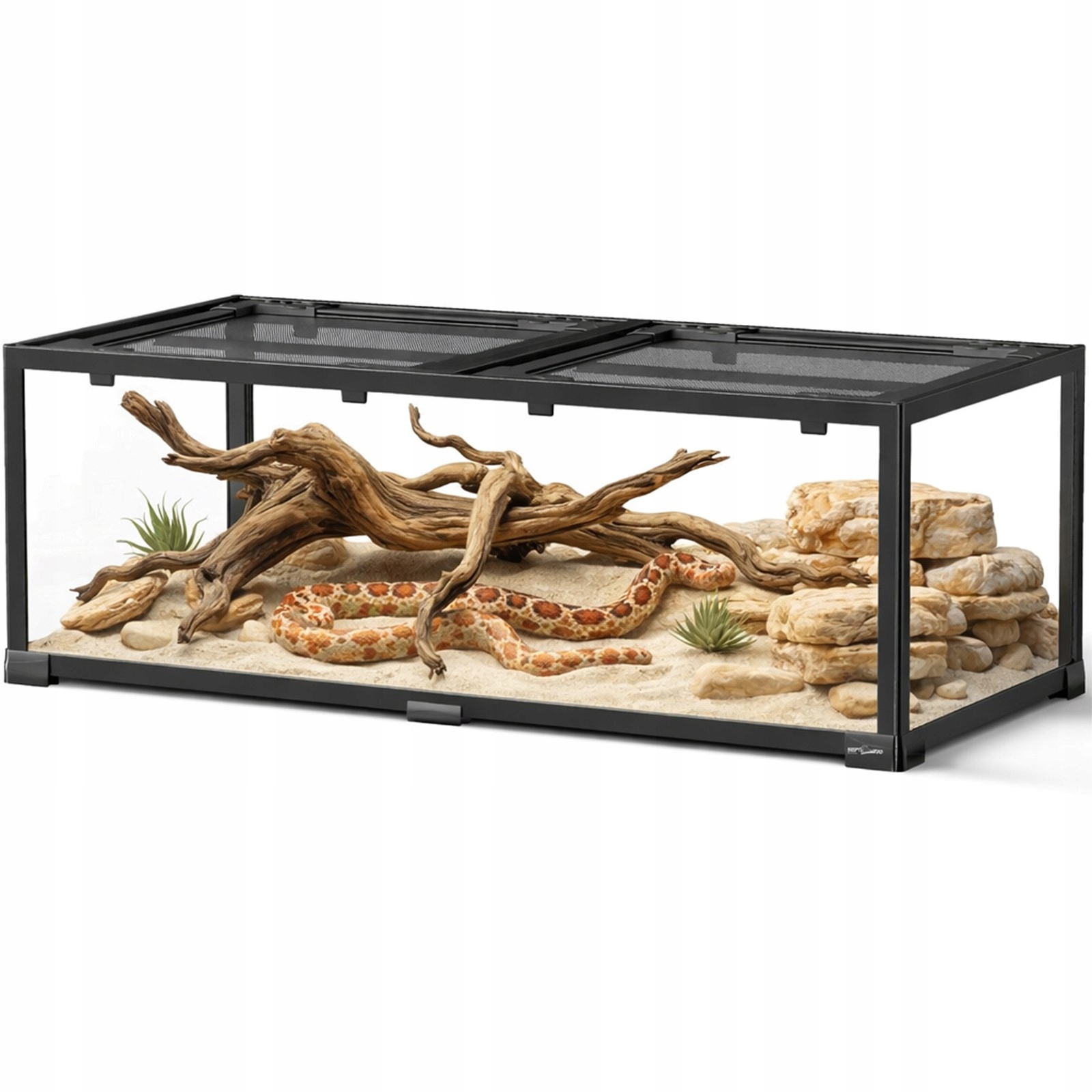 Terrarium Repti Zoo 90X45X30 Szkło Hartowane Wentylacja Uvb Komfort Gada