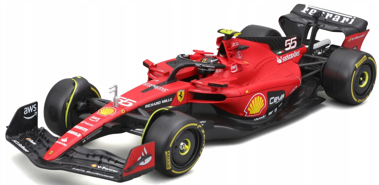 Bolid F1 Ferrari F1-23 s helmou #55 Bburago 1:24