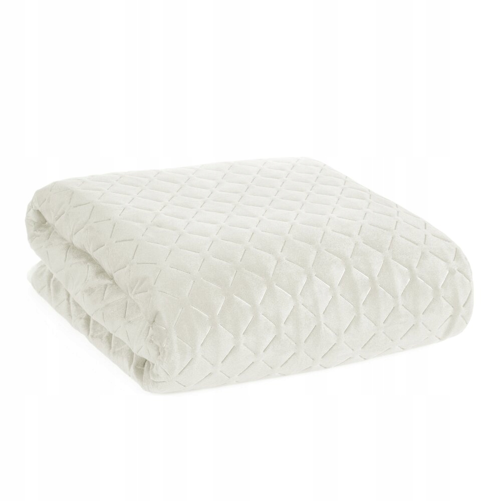 Dekorativní přehoz Dimon 200x220 bílá velurová prošívaná