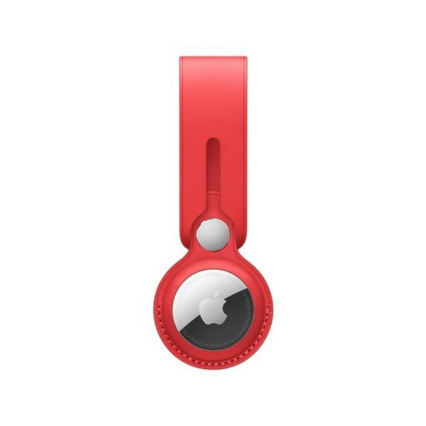Pásik Apple MK0V3ZM/A AirTagčervený/červený Leather Strap