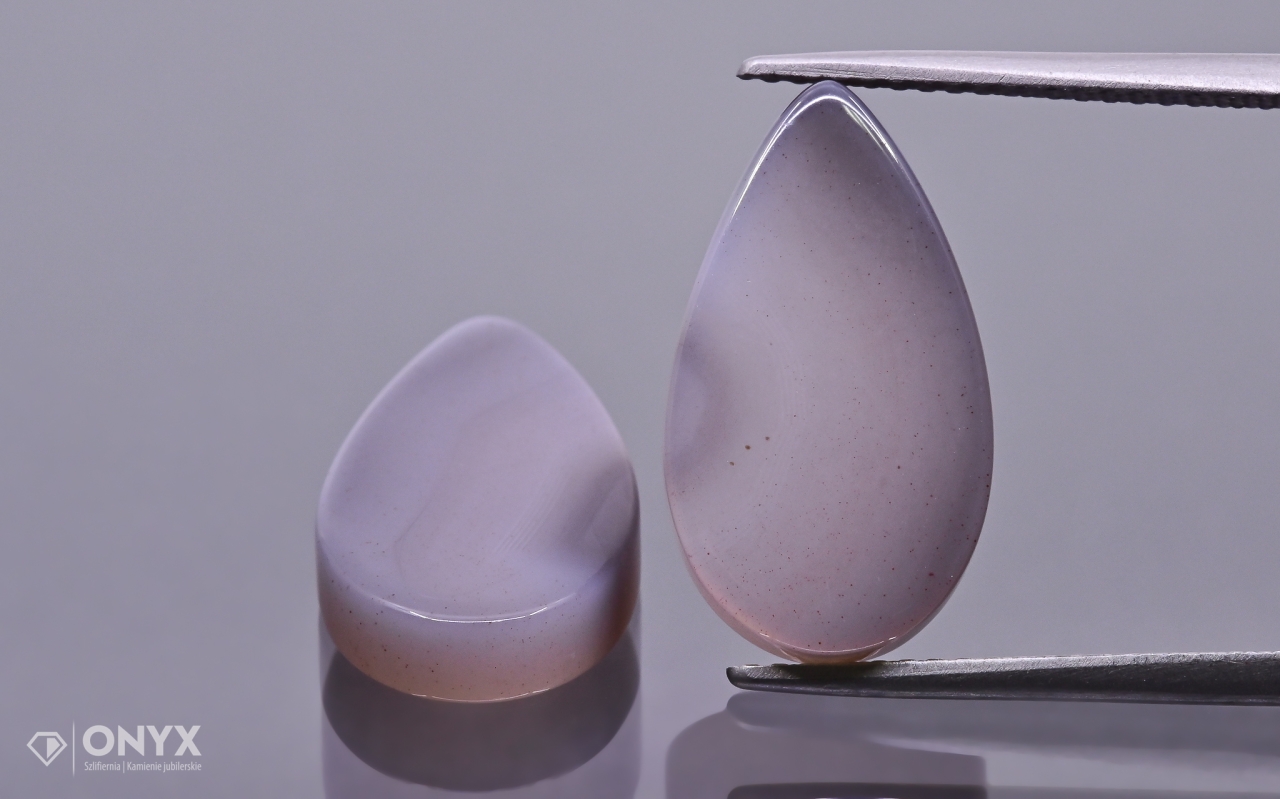 Achát Botswana mělký Pár slza 17,5x10 mm