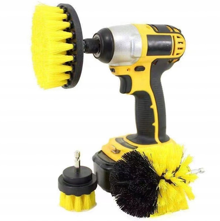 SPRZĄTAJĄCE SZCZOTKI CZYSZCZĄCE MYJĄCE NA WIERTARKĘ WKRĘTARKĘ 3 SZT ZESTAW