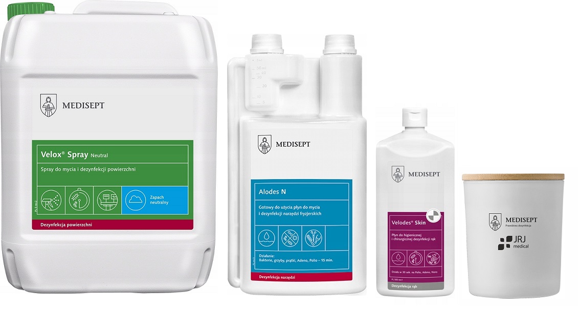 Zestaw do dezynfekcji powierzchni narzędzi rąk 3 produkty 5l 1l 0,5l