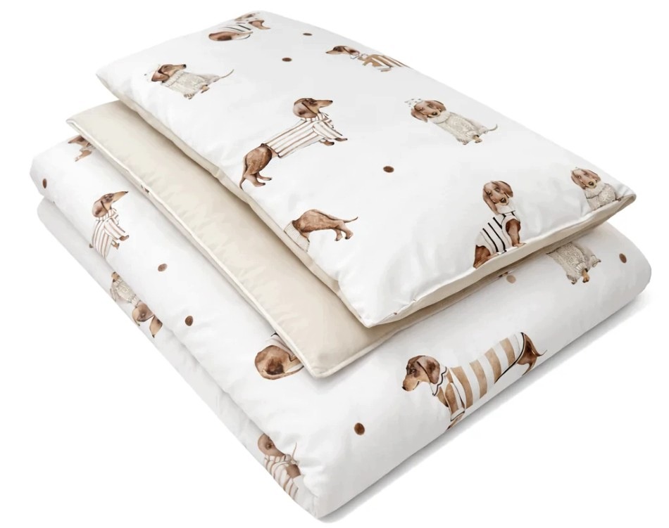 Koell Pościel dziecięca Jamniki Premium z wypełnieniem L 120x90cm