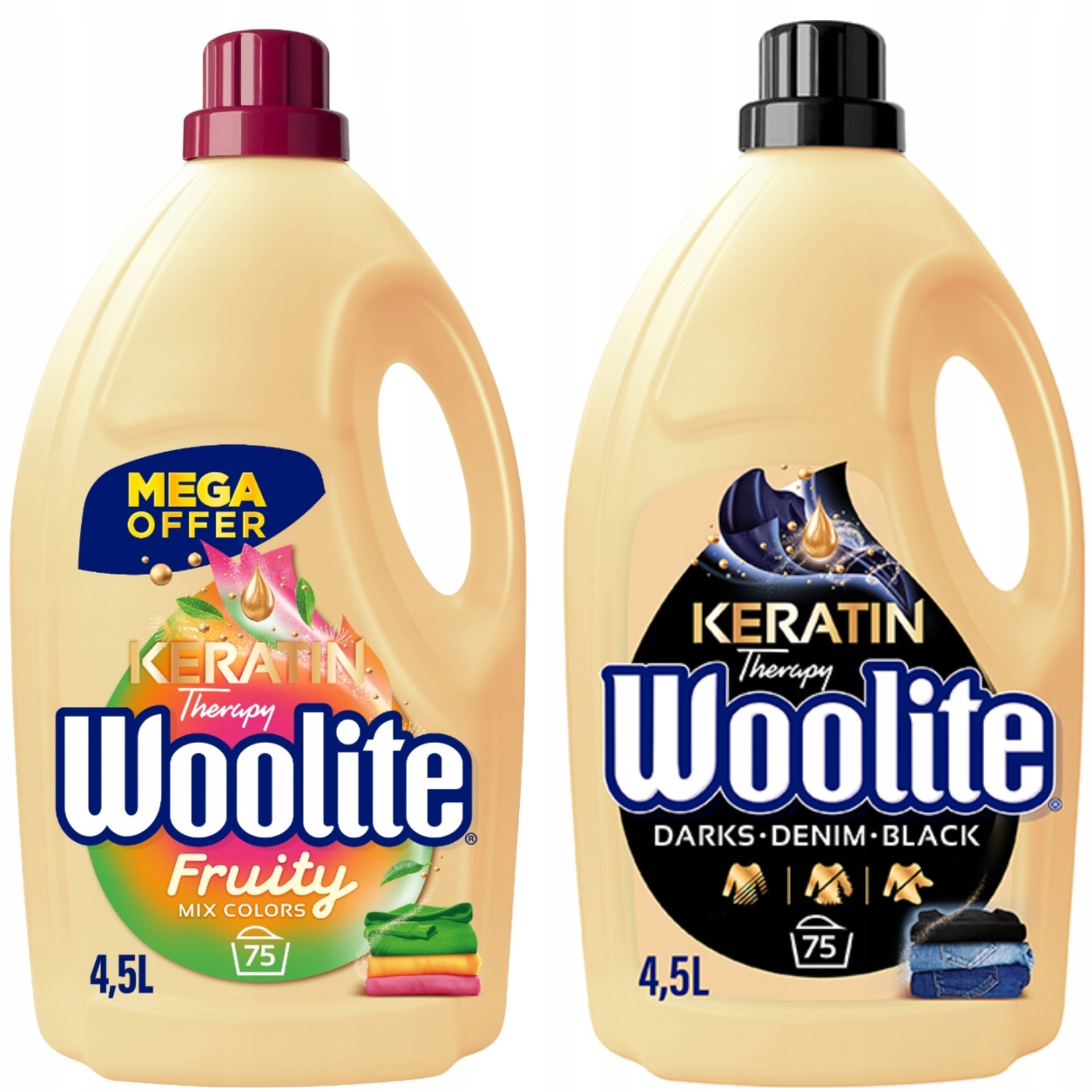 Levně Woolite Sada Tekutého Pracího Prostředku Na Barvu 4,5 L A Černého Pracího Prostředku 4,5 L