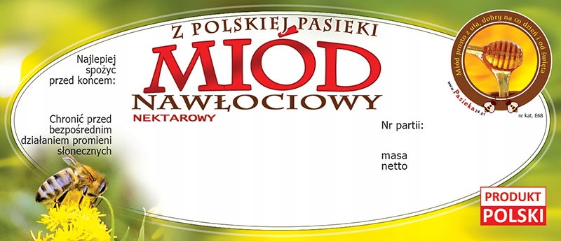 

Etykiety na Miód Nawłociowy (100szt) wzór 68