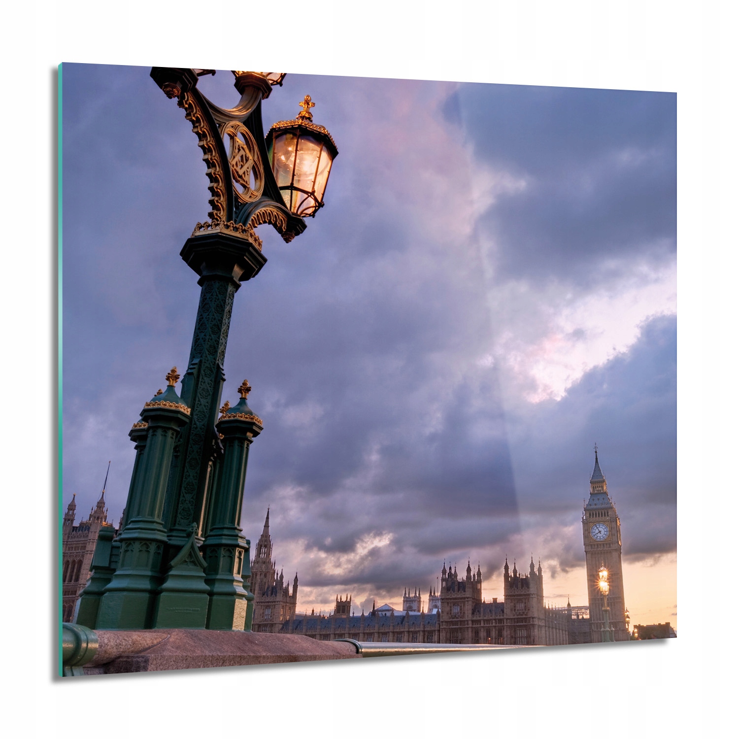 Most Big Ben večer Foto na skle nástenný 60x60