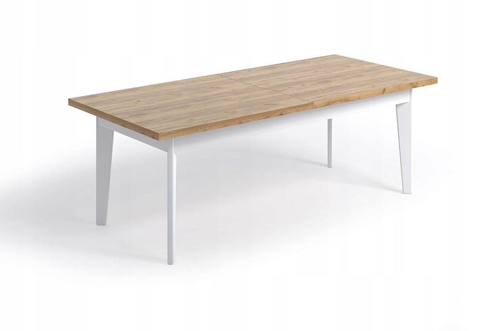 Stół skandynawski craft złoty 160/210 biały