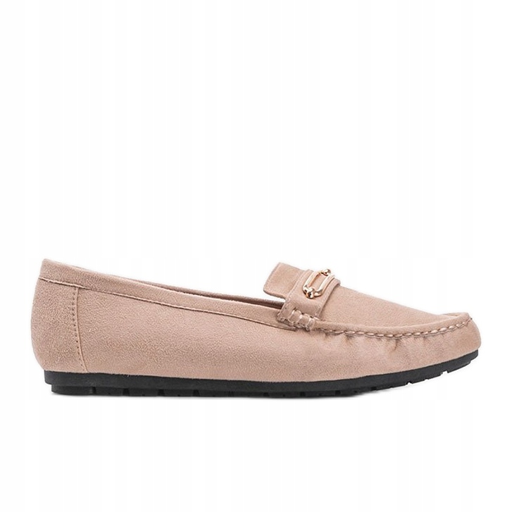 

Beżowy Skóra ekologiczna Buty Mokasyny r.38