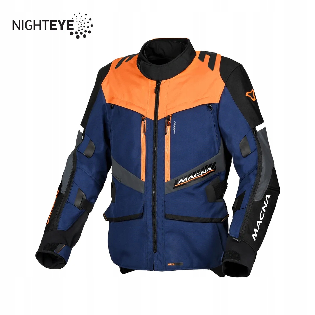 MACNA WYPRZEDAŻ KURTKA DOMANE MOTORCYCLE JACKET DARK BLUE/ORANGE/BLACK KOLO