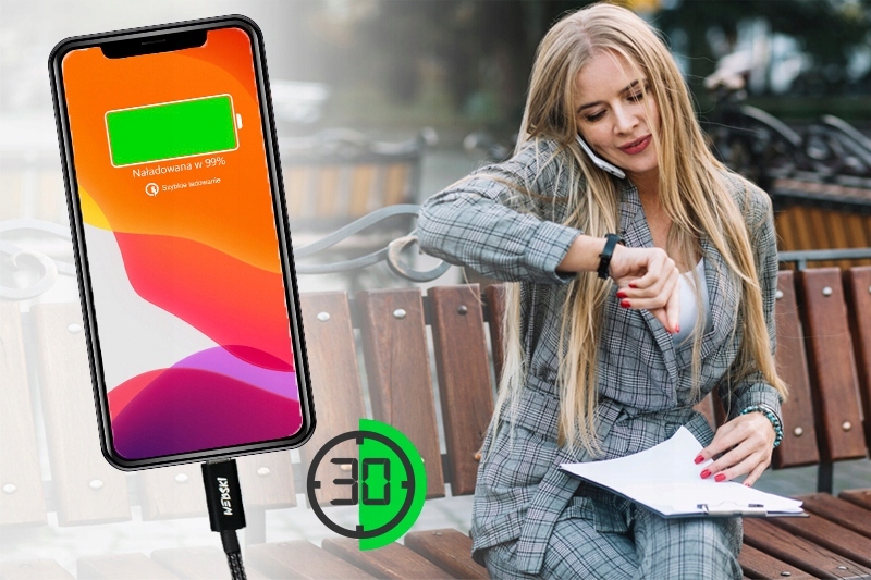 KOSTKA SZYBKO ŁADUJĄCA TELEFON 20W USB-C USB QC Kolor biały