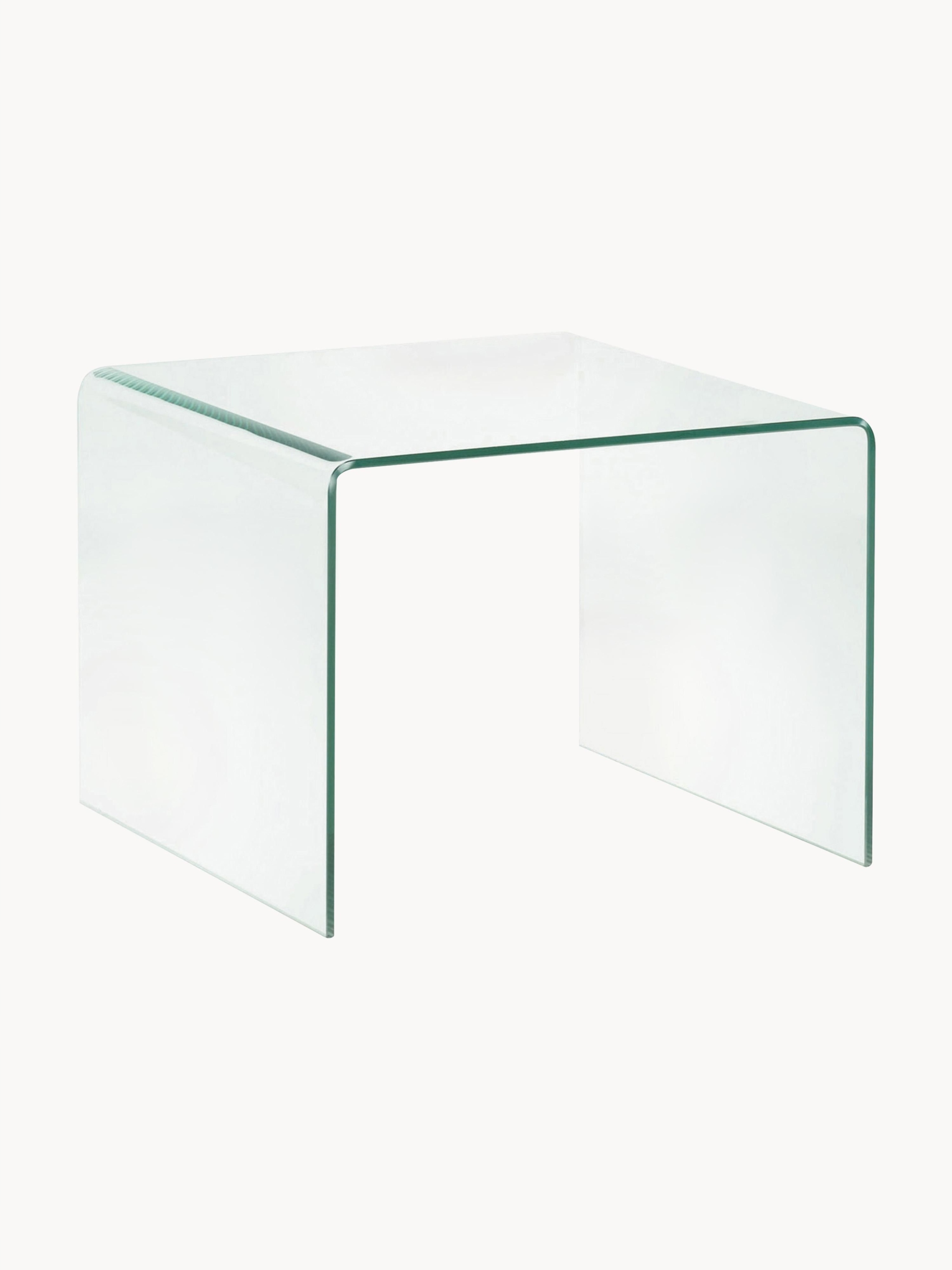 Kave Home Stolik pomocniczy Burano szklany 60 x 60 cm x H 45cm