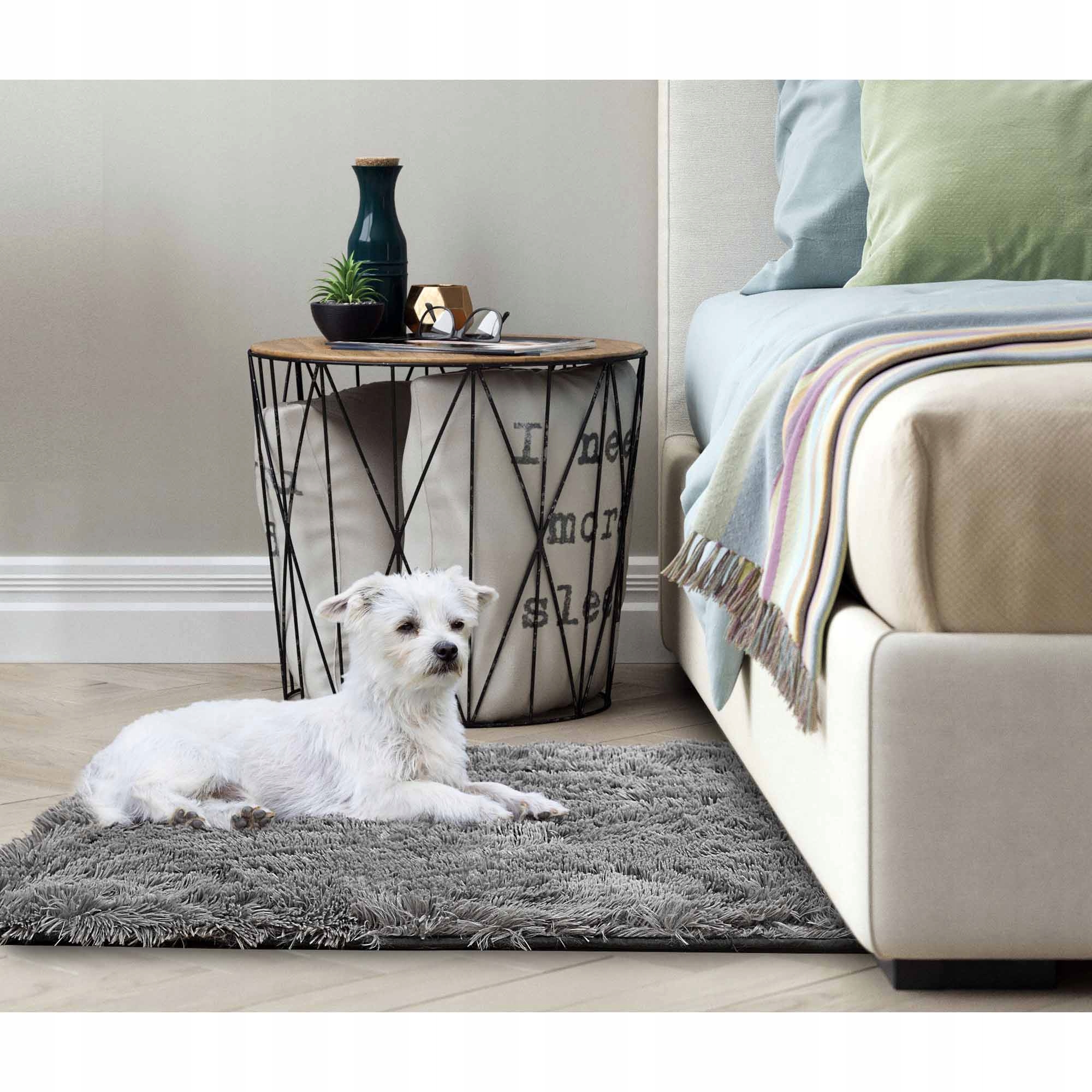 DYWAN SHAGGY FUTRZANY PLUSZOWY ANTYPOŚLIZGOWY DO SALONU POKOJU 80X160 CM Wzór gładki