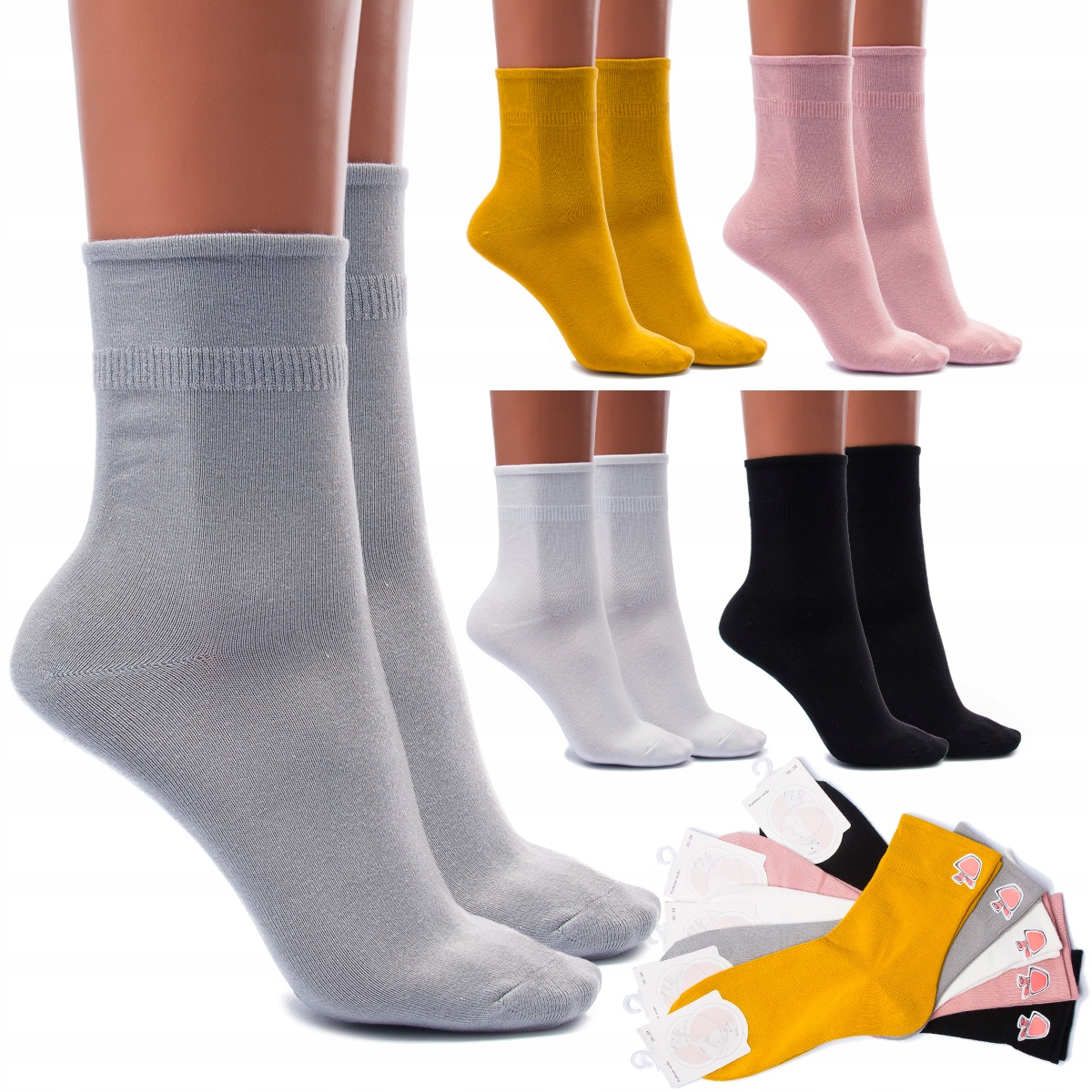 

5 x Skarpetki damskie Bezuciskowe Eleganckie 35-38