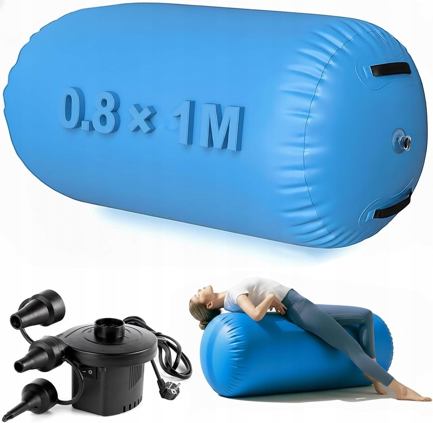 Air Roller Wałek Do Ćwiczeń 100x80 cm Mata Gimnastyczna Fitness Dmuchany