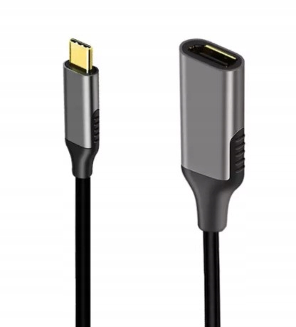 Kabel USB-C DisplayPort 1.2 Żeński Adapter 4K 60HZ Full HD Przewód MHL 1m Długość kabla 0.15 m